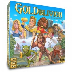 GOLDblivion est un jeu de cartes compétitif dans lequel 1 à 4 joueurs tentent de gagner plus de lingots d’or que leurs adversair