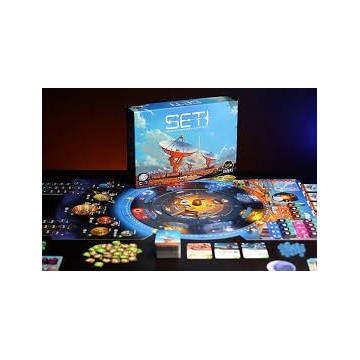 SETI: À la Recherche de la Vie Extraterrestre, un eurogame pour 1 à 4 joueurs, vous dirigez une institution scientifique chargée