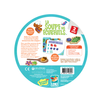 Noix, myrtilles, pommes de pin... Identifiez les ingrédients de chaque recette, triez-les et mettez-les un par un dans la casser