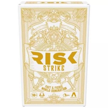 Entrez directement dans l'action avec ce jeu de cartes et de dés Risk Strike, une nouvelle version du jeu de plateau Risk !