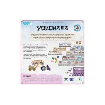 Yokohama est un jeu de société stratégique qui permet aux joueurs de se glisser dans la peau des marchands ambitieux de la ville