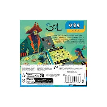 Sail est un jeu de plis coopératif pour 2 joueurs, où chacun doit essayer de deviner les intentions de son coéquipier au moment