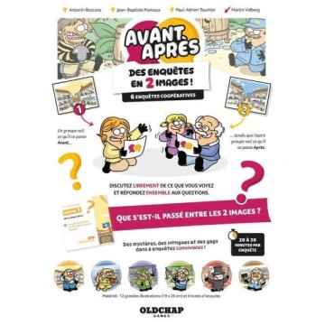 Le jeu d'enquête en deux images ! Dans ce jeu coopératif, une partie des joueurs voit l’illustration d’une scène se déroulant Av