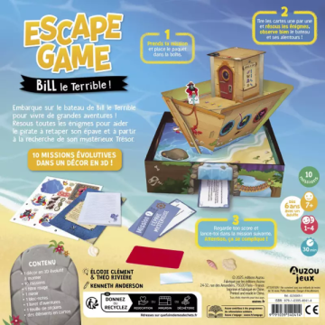 Prêt à embarquer sur le bateau de Bill le terrible pour de grandes aventures ?  Escape Game - Bill le Terrible invite les enfant